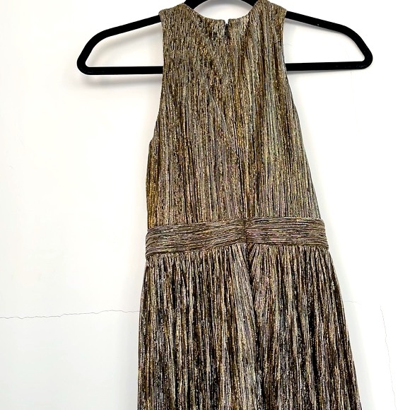 Muse Black and Gold Metallic Cross Knot Sleeveless Dress, Fully Lined, Size 2 - Picture 6 of 16